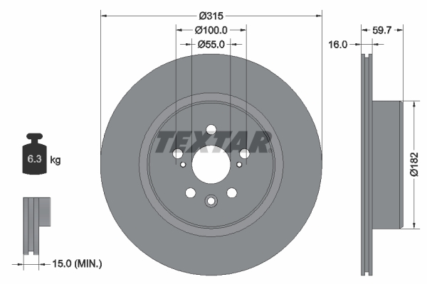 Remschijven Textar 92169503