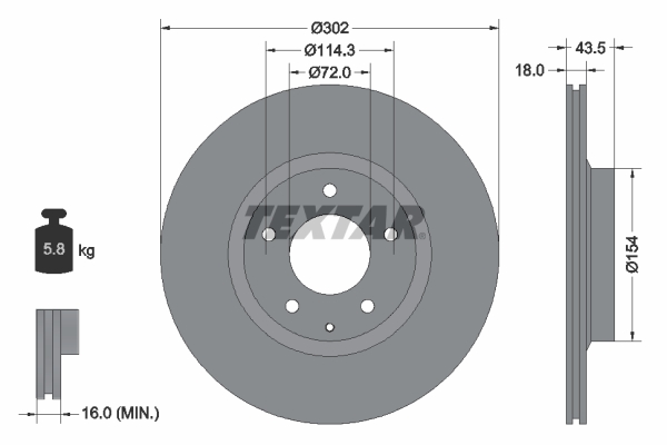 Remschijven Textar 92174503