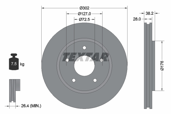 Remschijven Textar 92181503