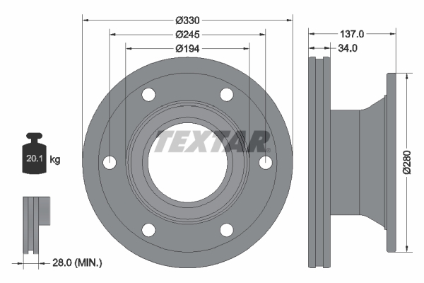Remschijven Textar 93192200