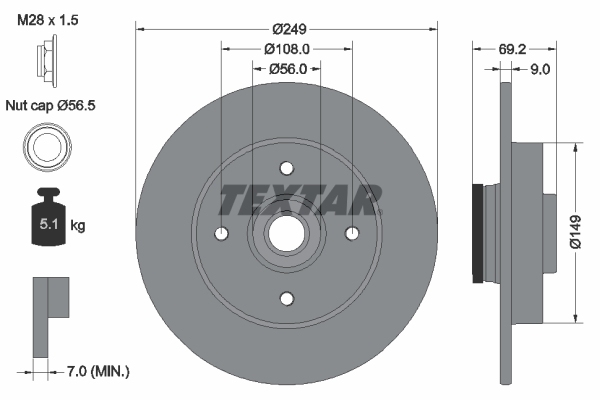 Remschijven Textar 92202103