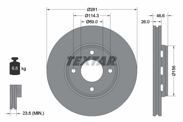 Remschijven Textar 92204400