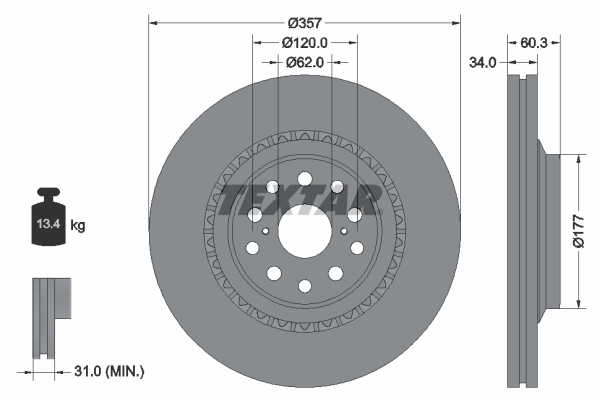 Remschijven Textar 92224303