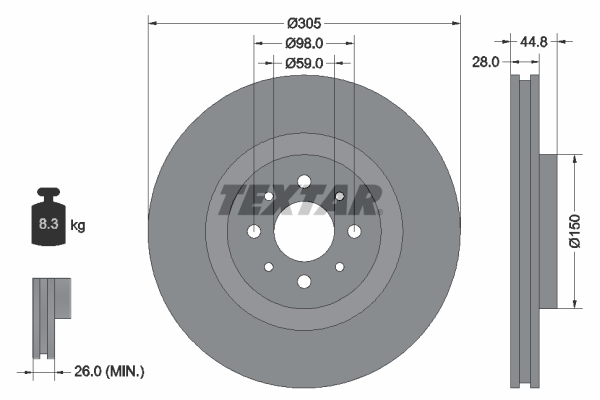 Remschijven Textar 92228503