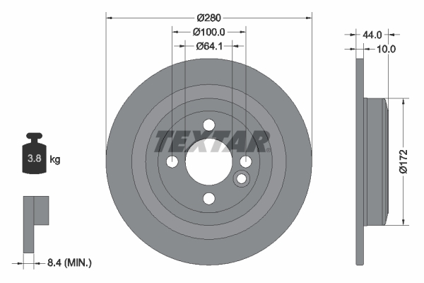 Remschijven Textar 92234003