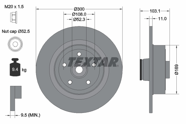 Remschijven Textar 92239600