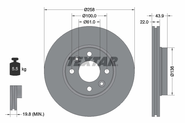 Remschijven Textar 92241503