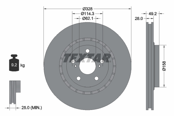 Remschijven Textar 92259405