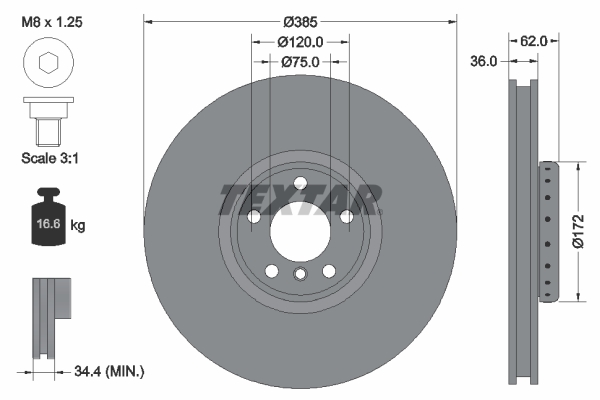 Remschijven Textar 92266425