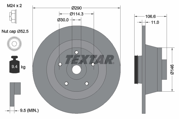 Remschijven Textar 92269603