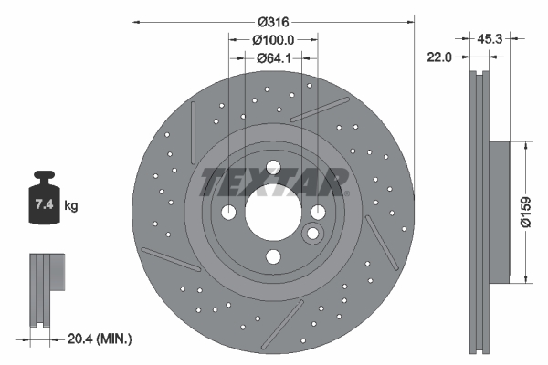 Remschijven Textar 92279105