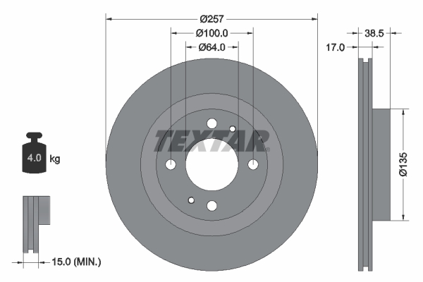 Remschijven Textar 92282503