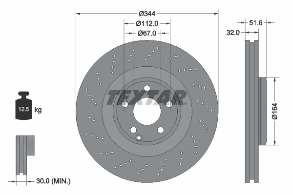 Remschijven Textar 92289905