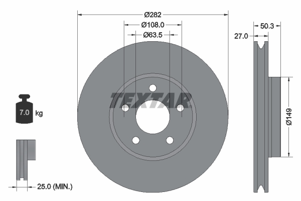 Remschijven Textar 92303405