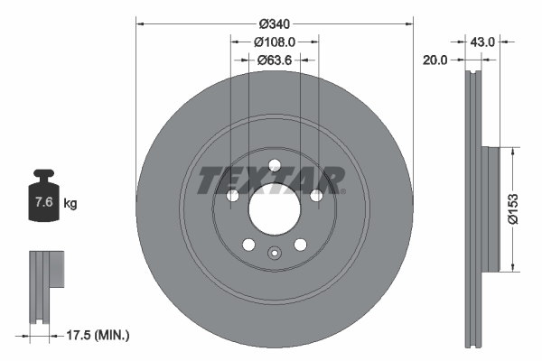 Remschijven Textar 92304503