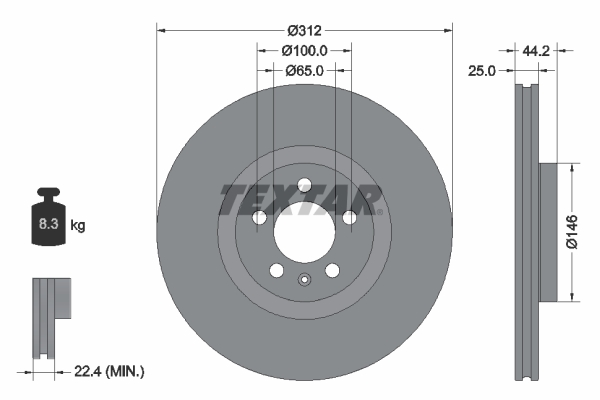 Remschijven Textar 92306405