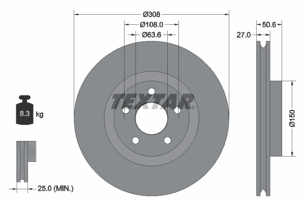 Remschijven Textar 92306703