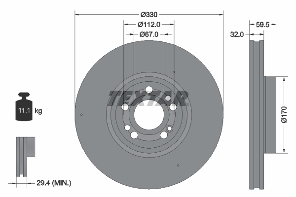 Remschijven Textar 92307105