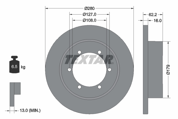 Remschijven Textar 92308500