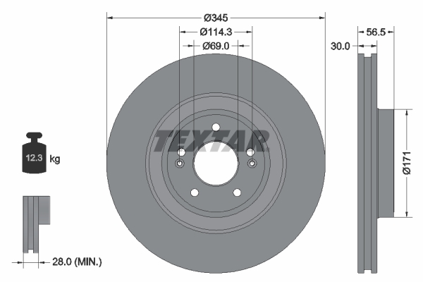 Remschijven Textar 92314805