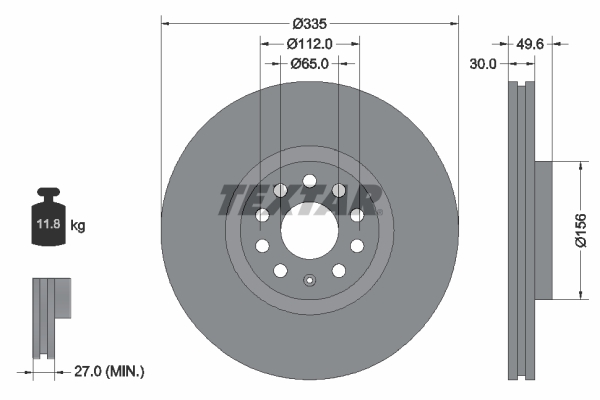 Remschijf Textar 92319205