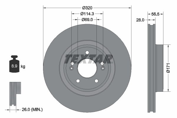 Remschijven Textar 92323605