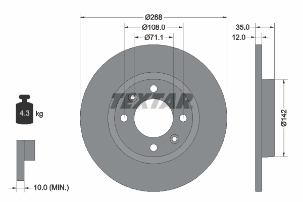 Remschijven Textar 92325903