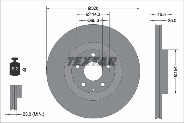 Remschijven Textar 92337603