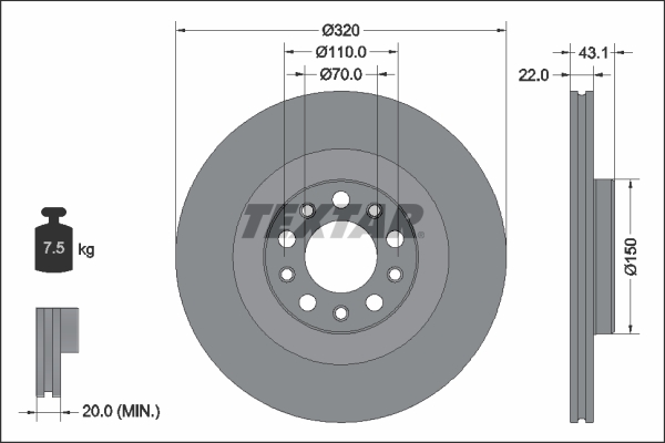 Remschijven Textar 92337803