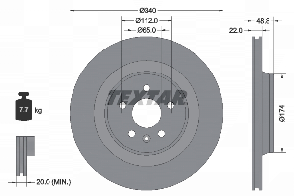 Remschijf Textar 92355003