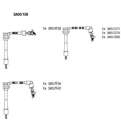 Bougiekabelset Bremi 3A00/159