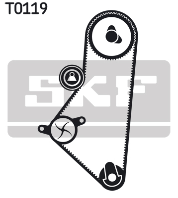 SKF Distributieriem kit inclusief waterpomp VKMC 03202-1