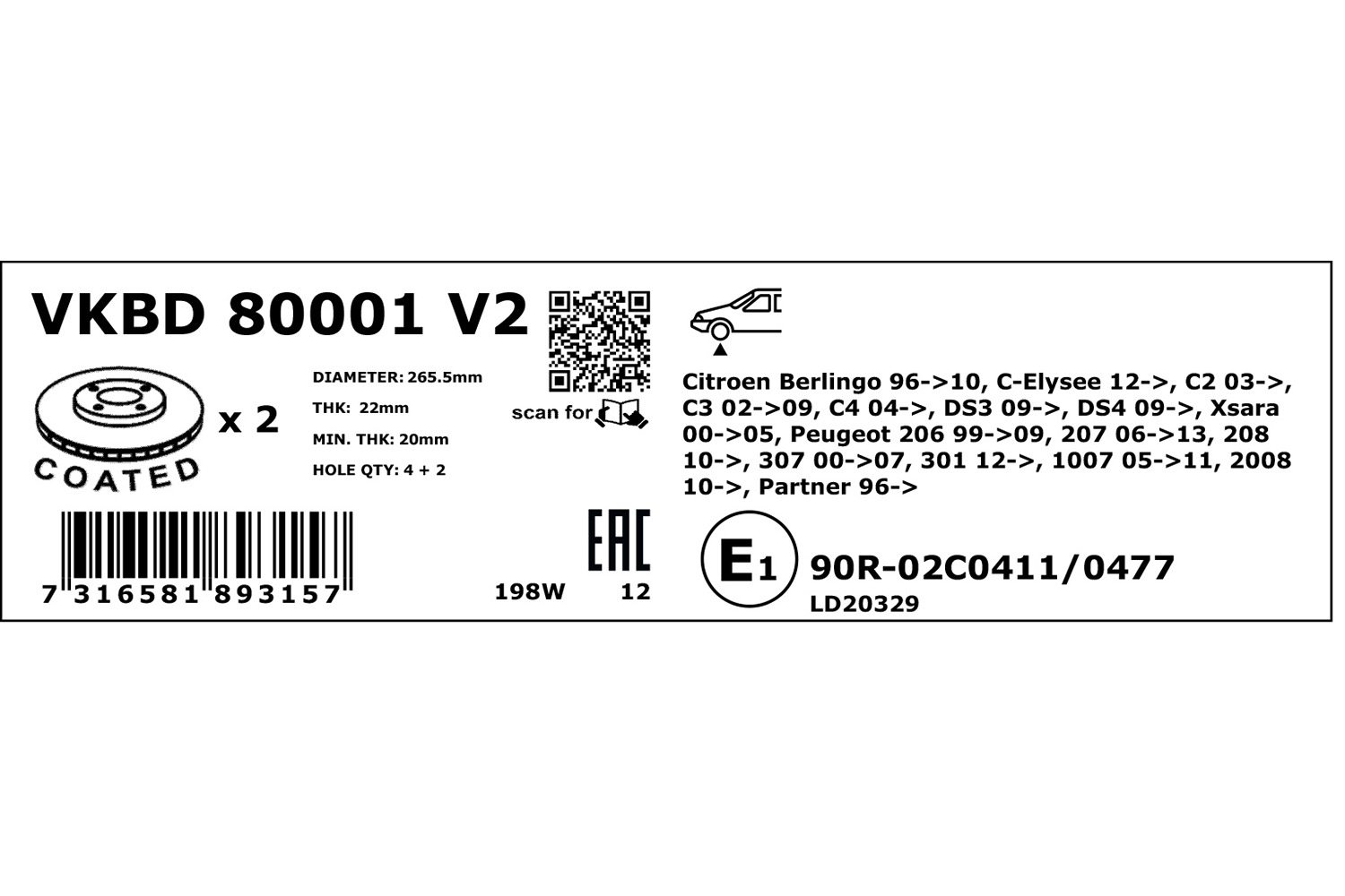 SKF Remschijven VKBD 80001 V2