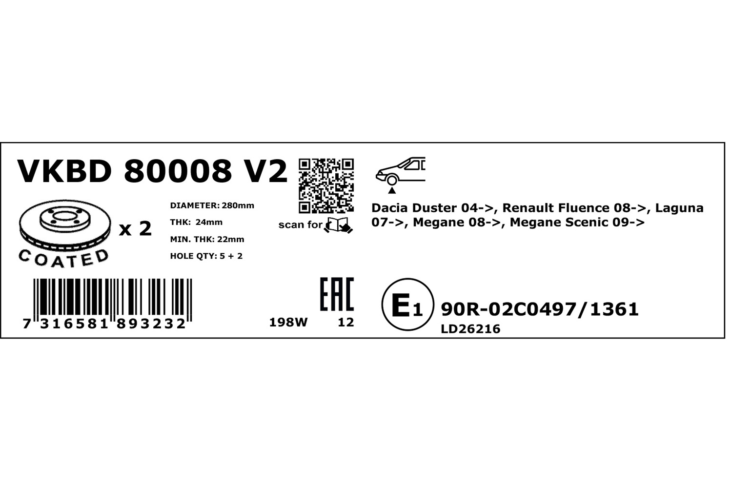 SKF Remschijven VKBD 80008 V2