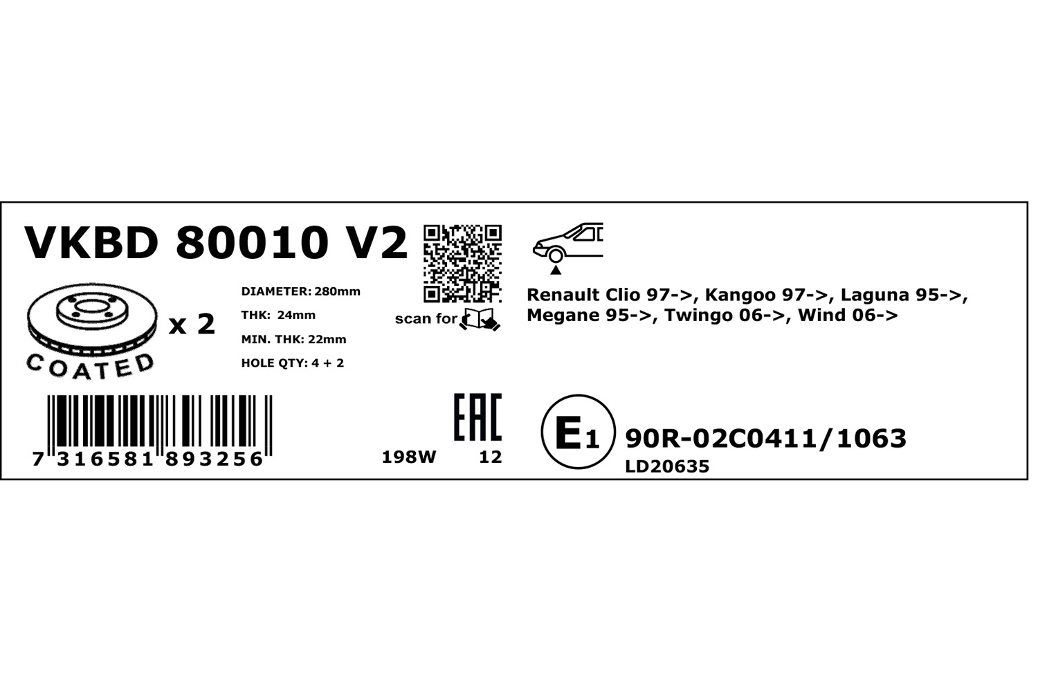 SKF Remschijven VKBD 80010 V2