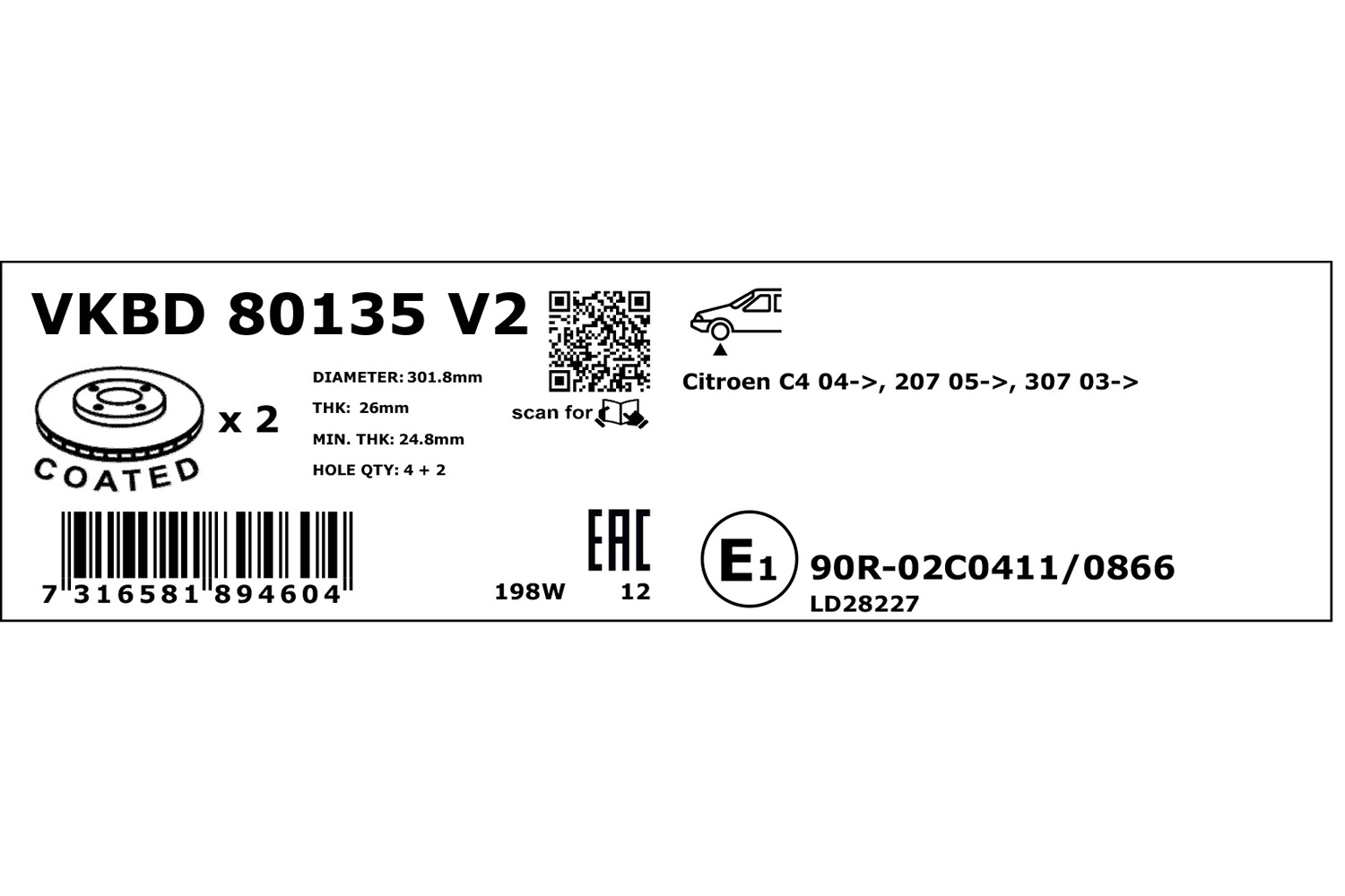 SKF Remschijven VKBD 80135 V2