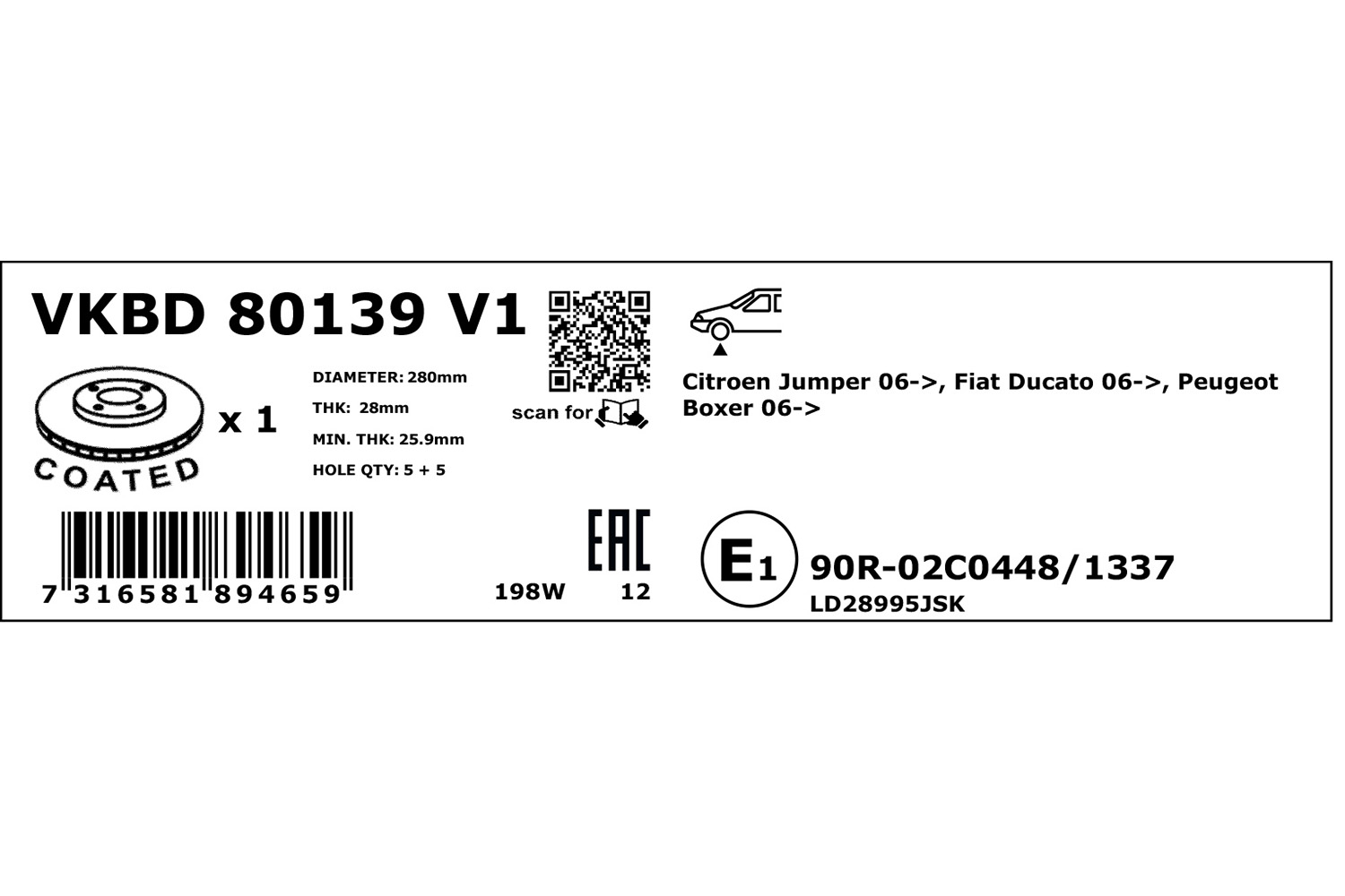 SKF Remschijven VKBD 80139 V1