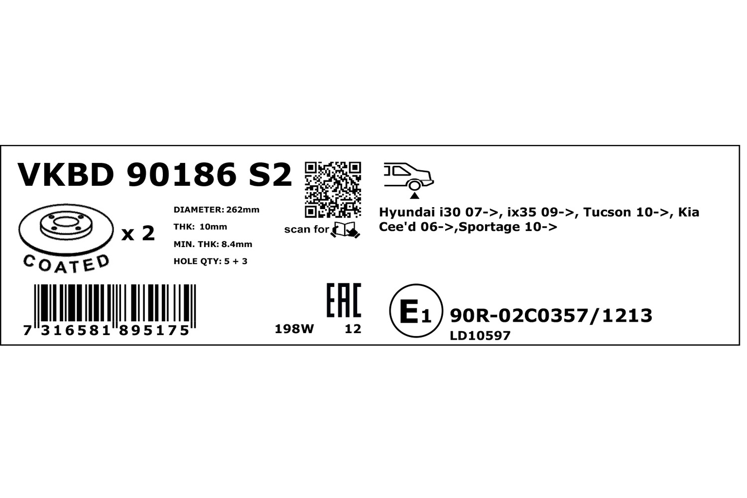 SKF Remschijven VKBD 90186 S2