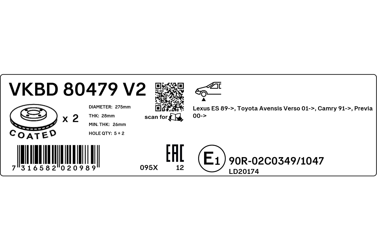 SKF Remschijf VKBD 80479 V2