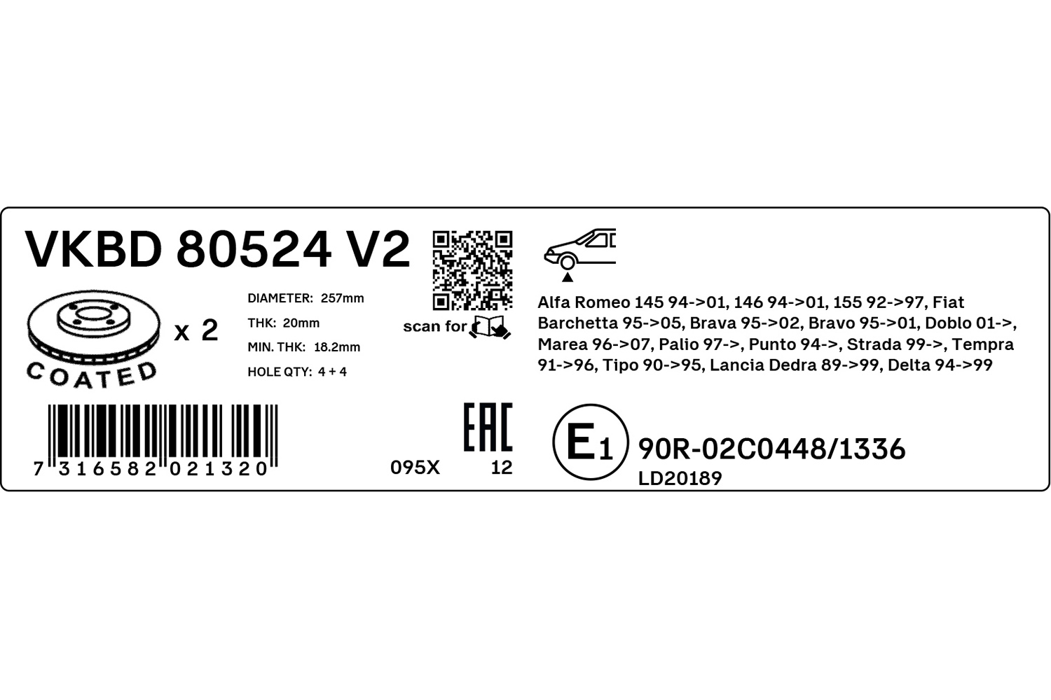 SKF Remschijf VKBD 80524 V2