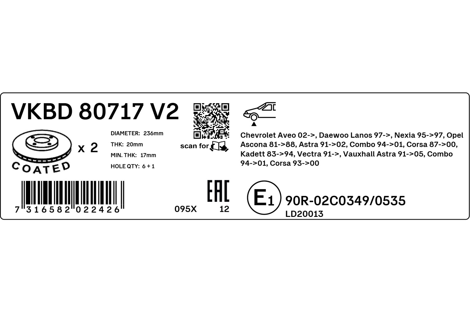 SKF Remschijf VKBD 80717 V2