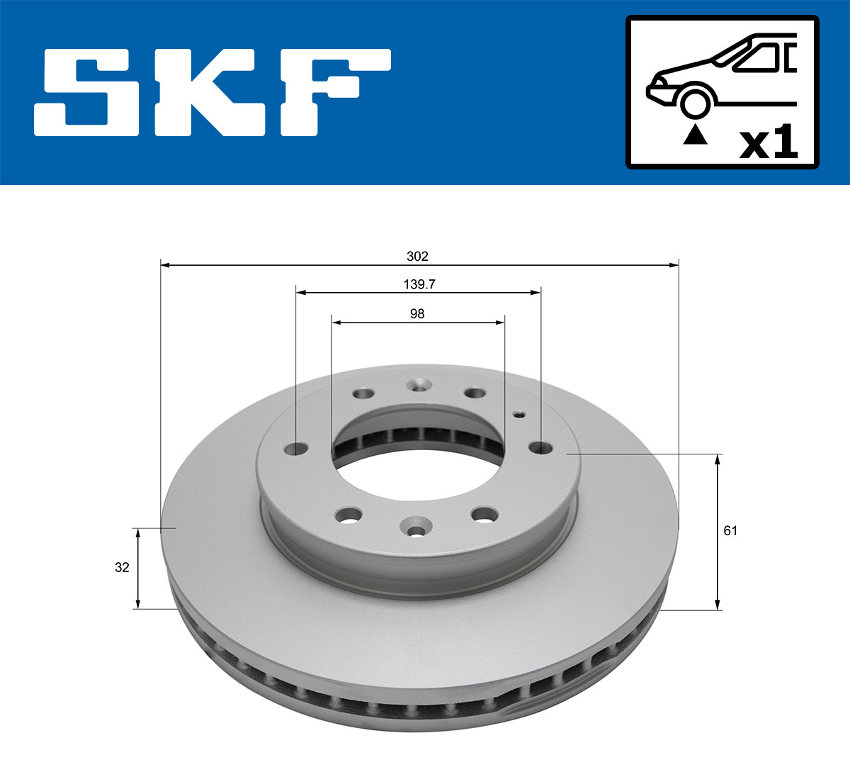 SKF Remschijf VKBD 81095 V1