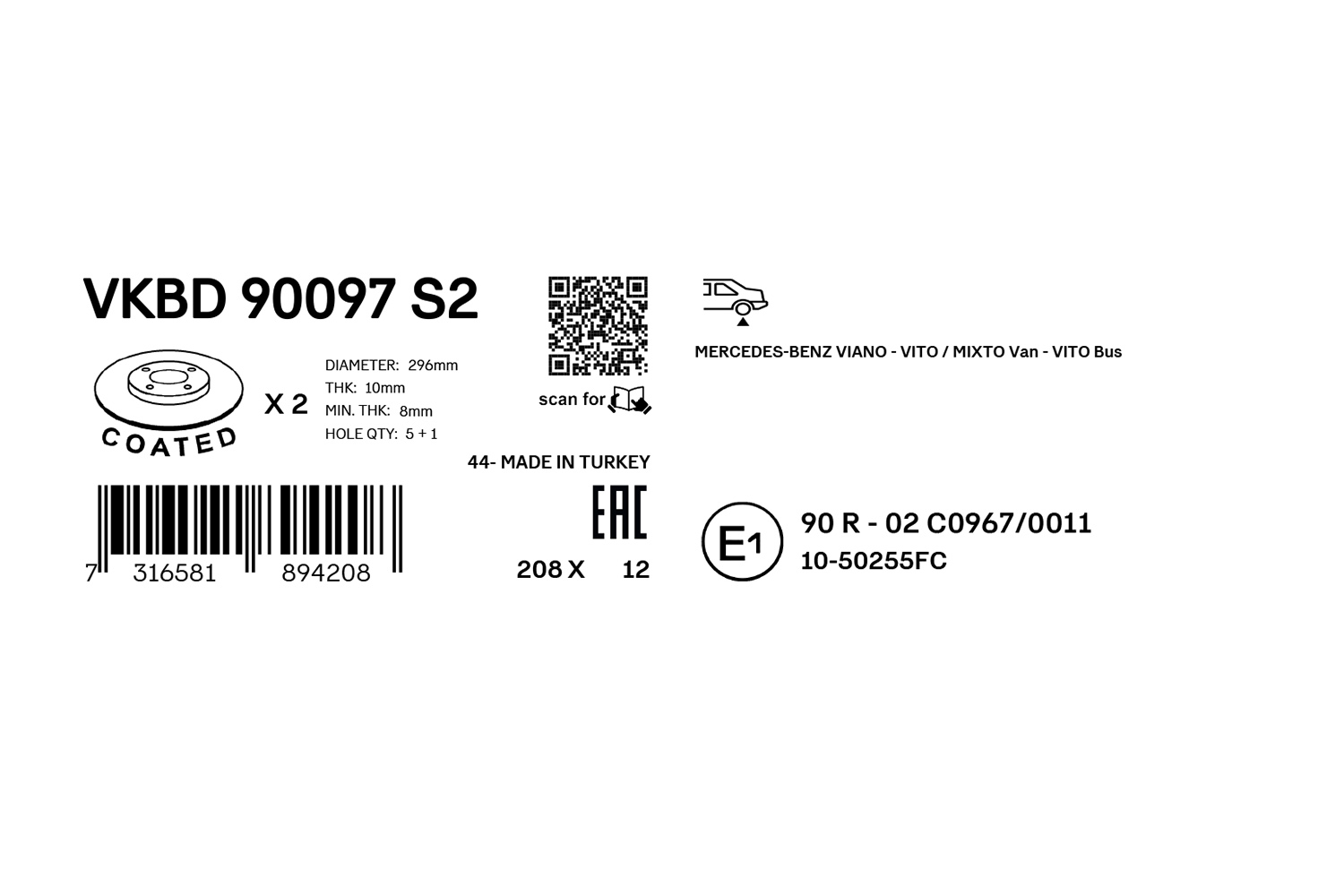 SKF Remschijf VKBD 90097 S2