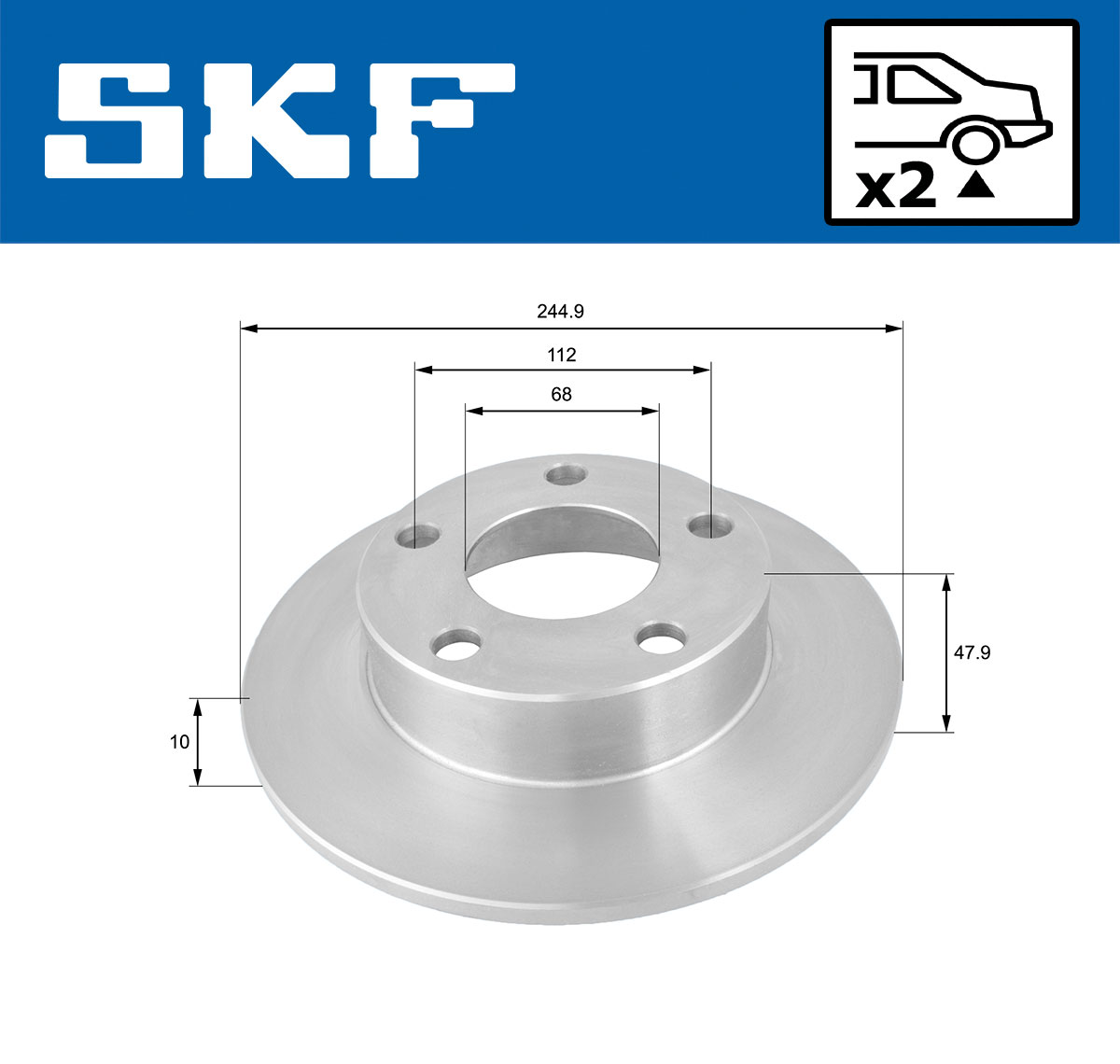 SKF Remschijf VKBD 90458 S2