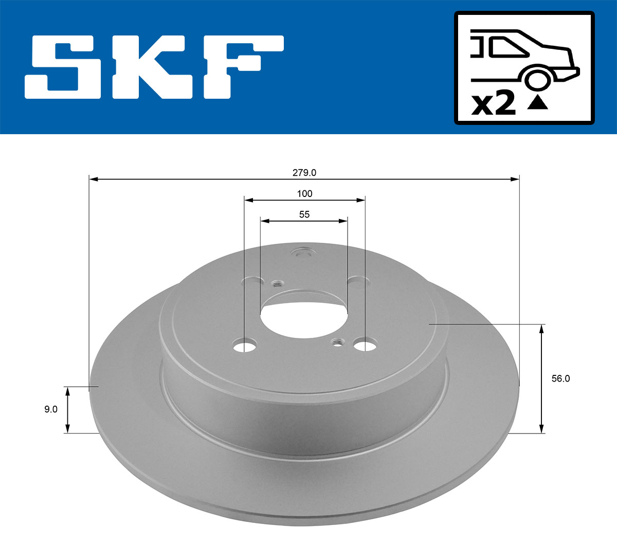 SKF Remschijf VKBD 90552 S2