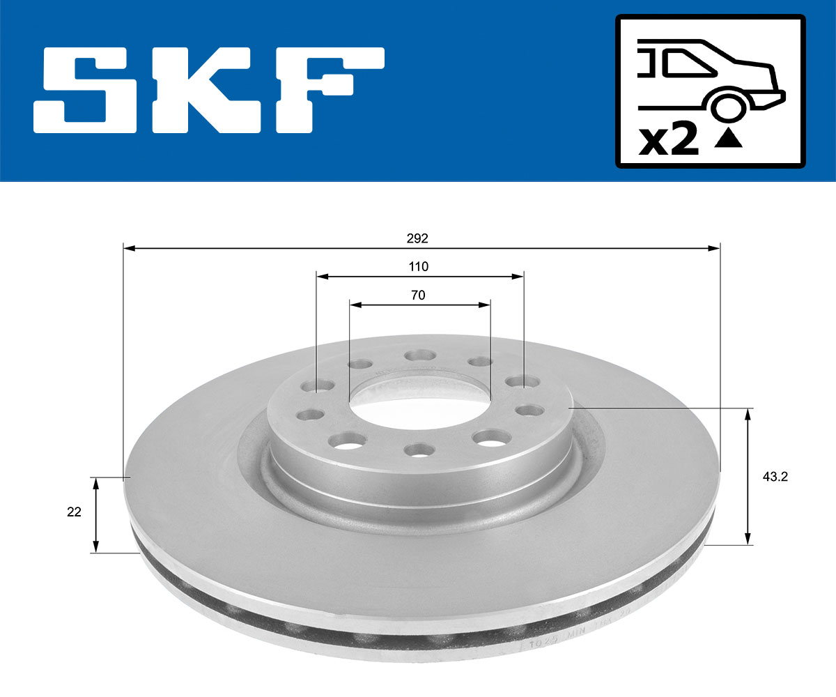 SKF Remschijf VKBD 90744 V2