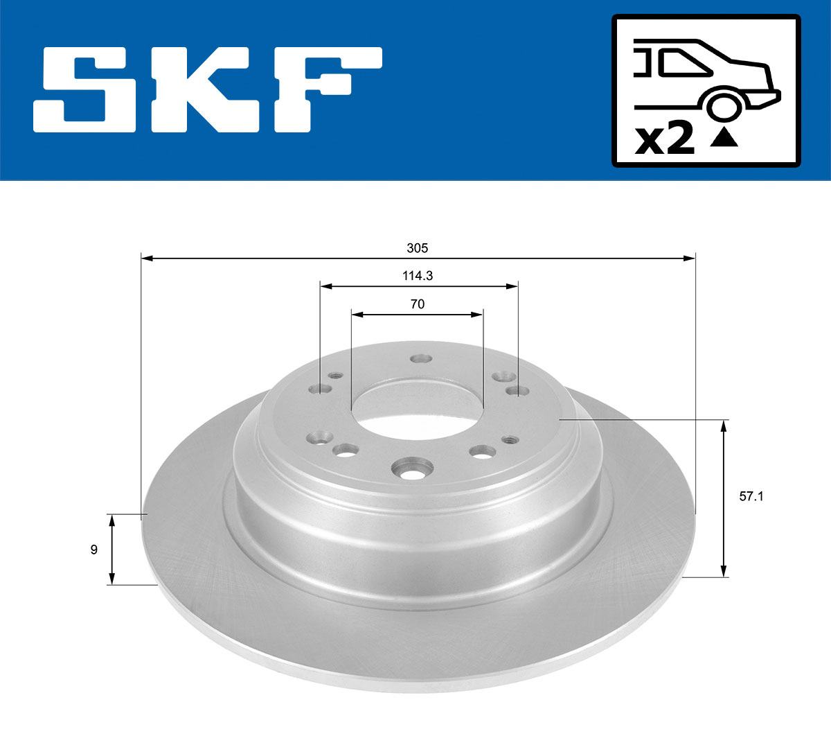 SKF Remschijf VKBD 91078 S2