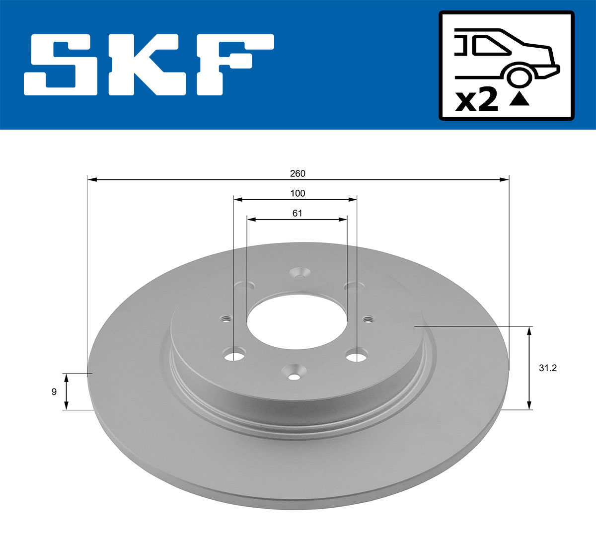 SKF Remschijf VKBD 91128 S2