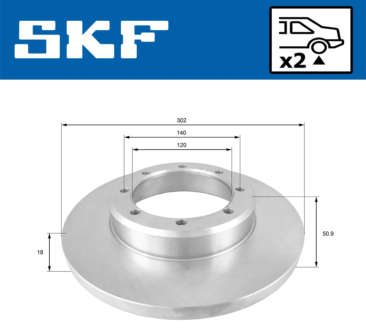 SKF Remschijf VKBD 91136 S2