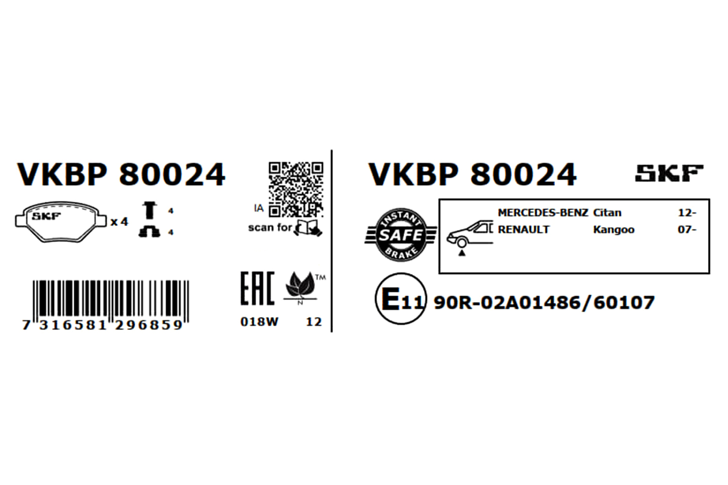 SKF Remblokset VKBP 80024